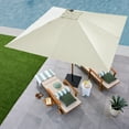 thumbnail image 6 of Best Choice Products 9ft Deep Square Solar LED Lighted Patio Umbrella w/ Woodgrain Pattern, UV-Resistant - Ivory, 6 of 8