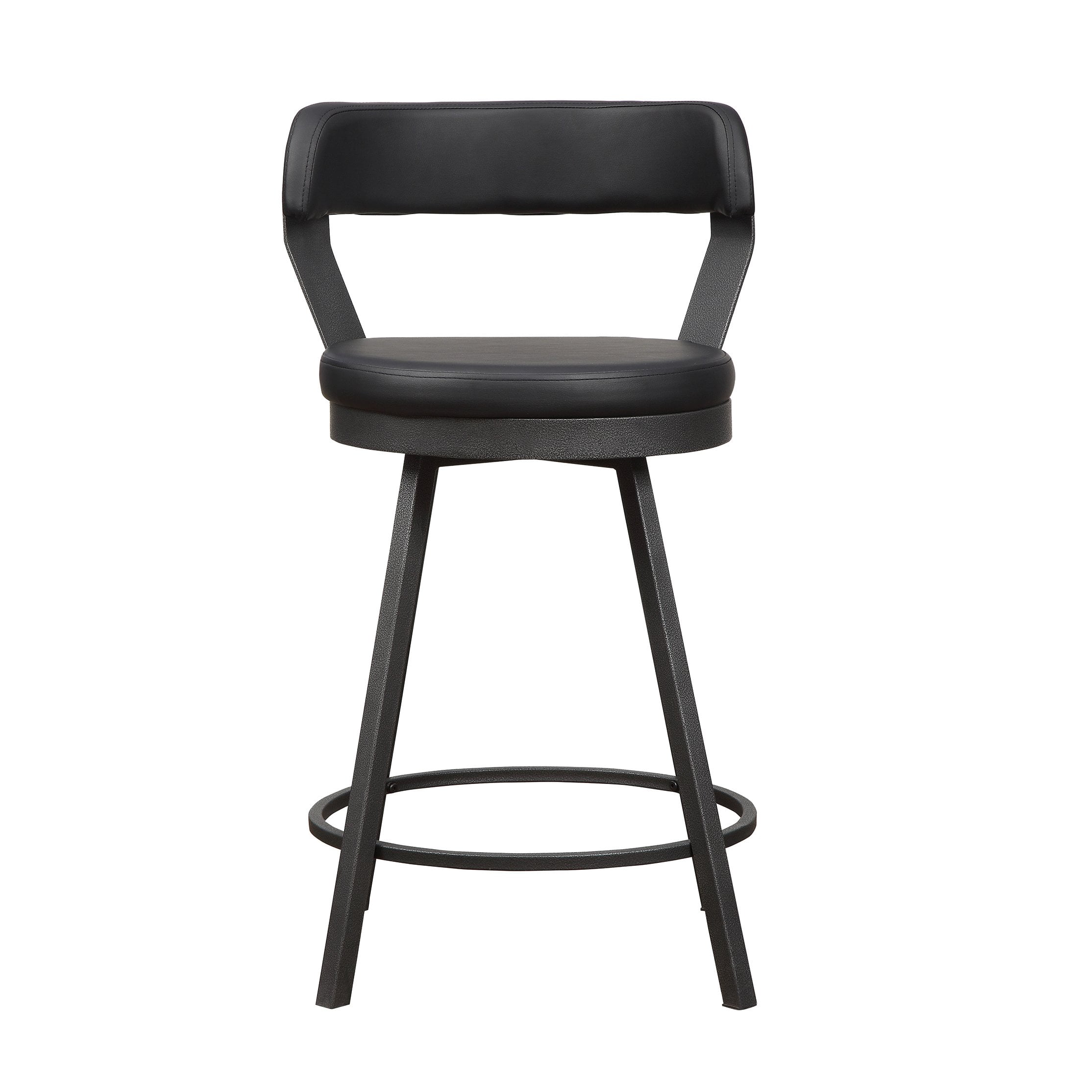 OakvillePark Belmar Swivel Counter Height Barstool (Set of 2), Black