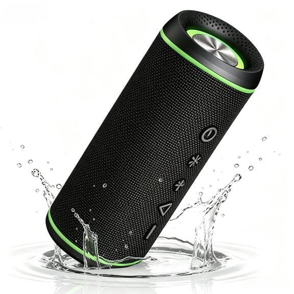 Portable Bluetooth Speaker, Powerful Crystal Clear Sound,IPX6 Waterproof,Rgb Lights, 10H Playtime,Bluetooth 5.3,for Bike Beach Party Home,Black