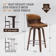 thumbnail image 5 of Dycanpo 26"Swivel Bar Stools, Wood Counter Height Bar Stools Set of 2 for Home Kitchen, Brown, 5 of 5