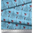 thumbnail image 2 of Soimoi Blue Modal Satin Fabric Champagne,Glass & Tree Christmas Decor Fabric Printed Yard 42 Inch Wide, 2 of 3