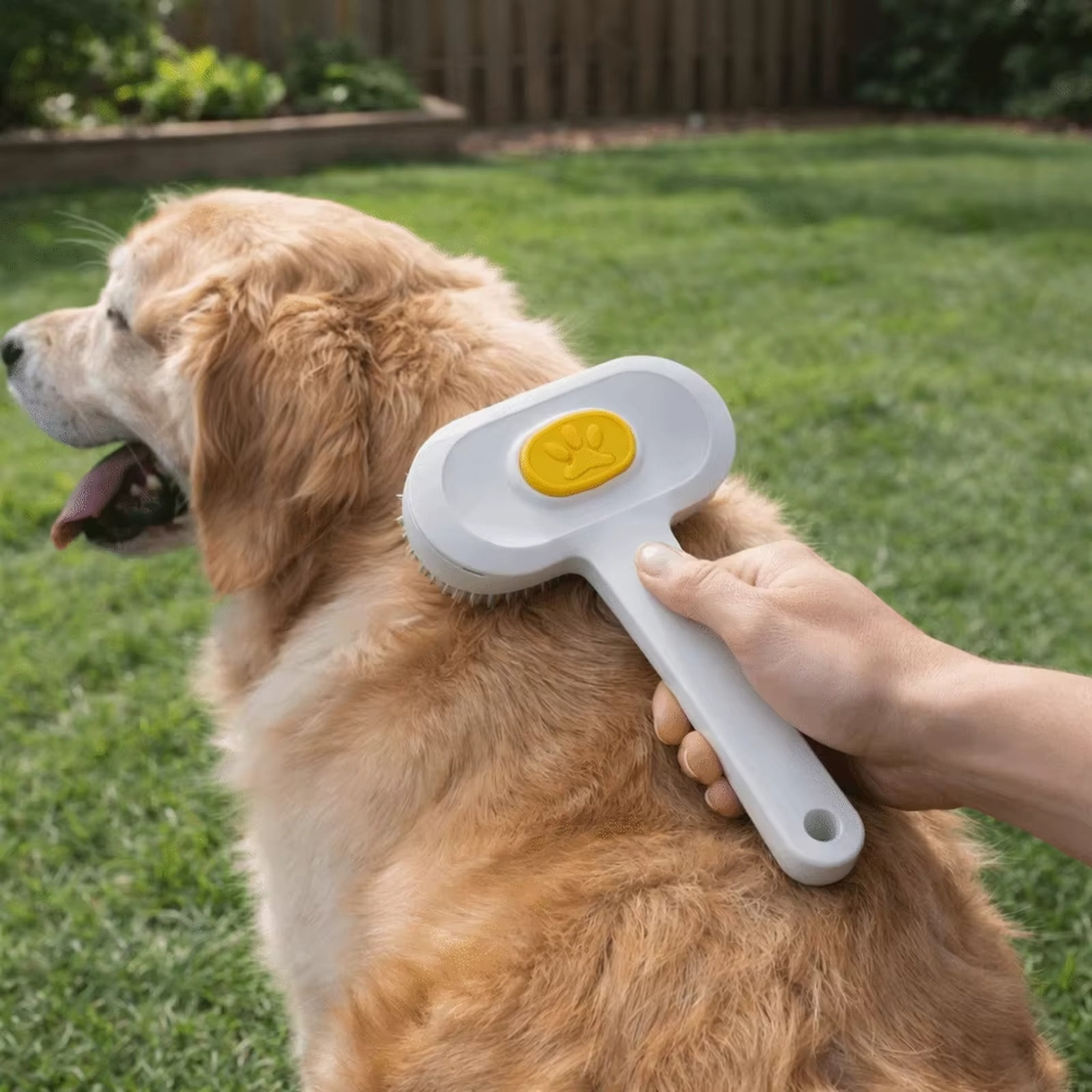 Slicker Brush, Self Grooming Cat Brush, Cat Deshedding Brush, 4X2 In, Plastic Handle, Paw Print, Dog Removal, Pet Grooming, Detangling Brush, 1 Pc