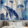 thumbnail image 2 of Orinice Whale Jellyfish Ocean Tapestry Wall Hanging Unique Style Graphic Tapestries for Home Wall Decor Art Living Room Bedroom 50x40inch, 2 of 6