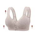 thumbnail image 5 of ZSQDM Womens Underwear Bras For Older Women Front Closure Bra No Underwire Front Opening Bra With Snaps Breathable Cotton Bras Grey 36B, 5 of 8