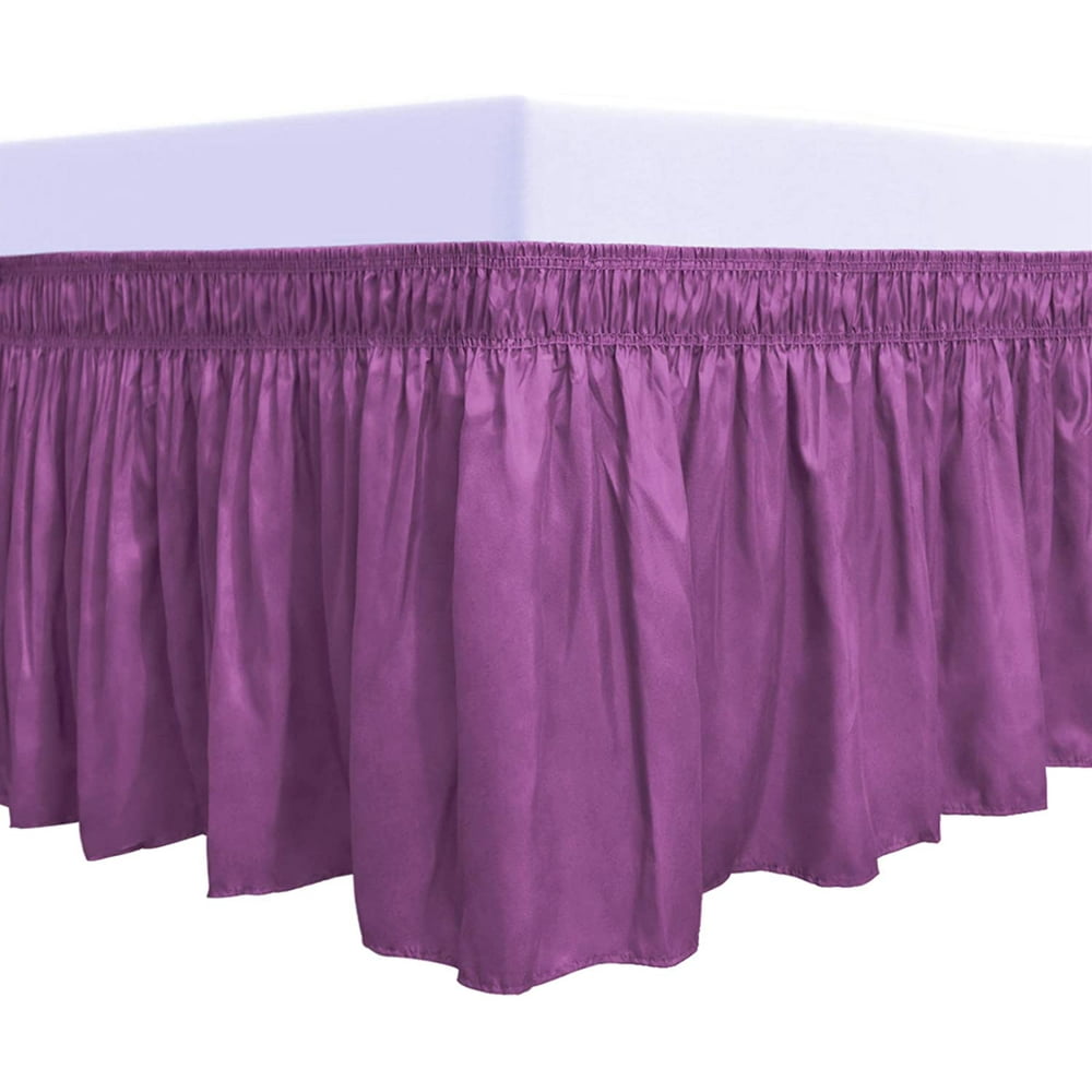 EasyGoing Wrap Around Ruffled Bed Skirt 14 Inch for Queen, King Size