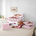 thumbnail image 4 of Erosebridal Cartoon Highland Bull Bedding Sets Twin Size, Pink Purple Love Heart Print Comforter Sets with Sheets, Reversible 7-Piece, 4 of 4