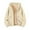 #01Beige, variant on Drmagiyhm Women's Fleece Lined Zip Up Hoodie Jacket Thick Hoodie Fleece Lined Warm Jackets Zip-Up Sweat Jackets Trendy Winter Coats with Pockets Beige 2XL