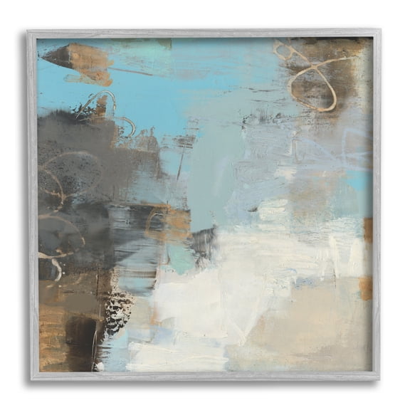 Stupell Industries Rustic Expressive Abstraction Brown Towards Blue Impression, 24 x 24, Design by Sue Jachimeiec