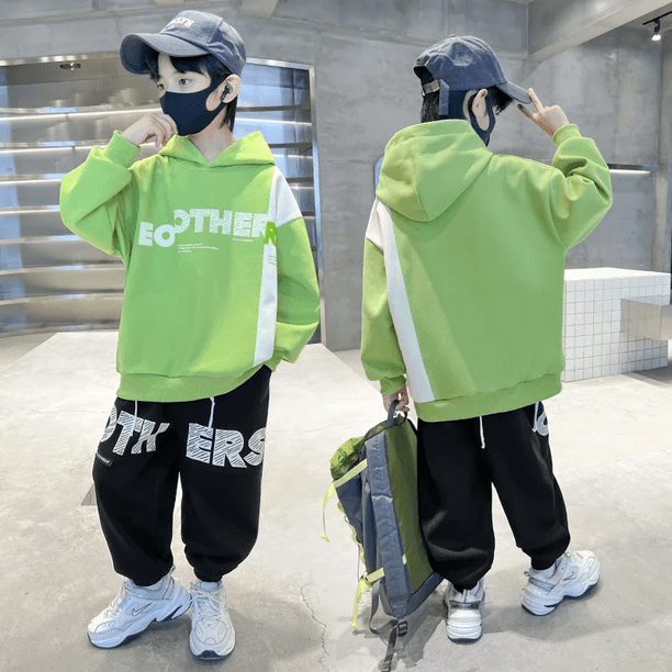 Colección de primavera y otoño, traje para niños, sudadera elegante, conjunto de 2 piezas, ropa deportiva para niños medianos y grandes