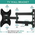 thumbnail image 3 of Full Motion TV Mount, TV Wall Mount Bracket for 32-55 Inch with Swivel Articulating Arms, 3 of 8