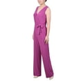 thumbnail image 2 of NY Collection Missy Sleeveless Belted Jumpsuit, 2 of 4