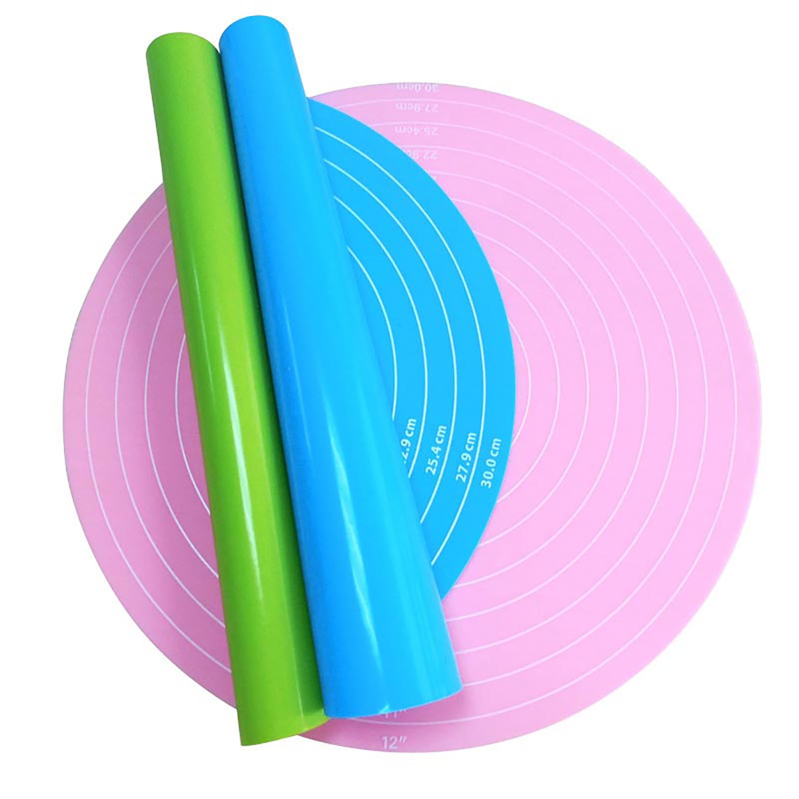 Dengjunhu 30cm Round Silicone Pastry Mat Extra Thick Non Stick Baking