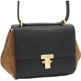 thumbnail image 4 of Tory Burch 84761 Black/Gold Hardware Juliette Black Leather Brown Suede Women's Mini Bag, 4 of 7