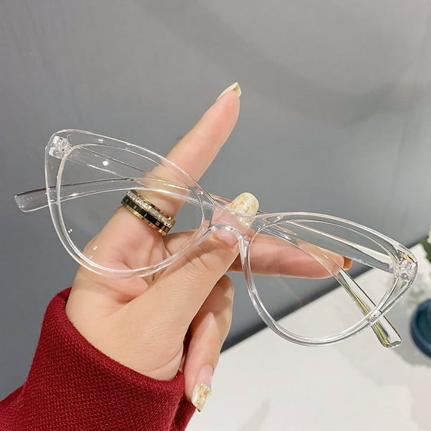 Gafas retro de estilo coreano con montura de ojo de gato, gafas planas, gafas antiazules para mujer