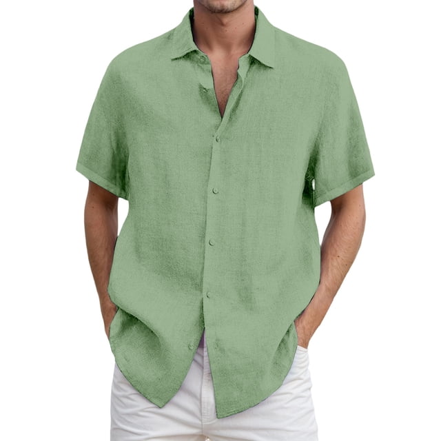 DGMIOCS Chemise pour Homme Invitée de Mariage Coupe Classique Chemise Décontractée Confortable Vert2 TTG