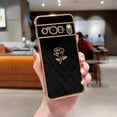 thumbnail image 3 of Compatible with Google Pixel 8 Pro Case Cute Rose Flower Phone Case for Women Luxury Plating Full Camera Lens Cover Shockproof Protect Soft Bumper Funda Pixel 8 Pro Case 6.7" (Black), 3 of 10