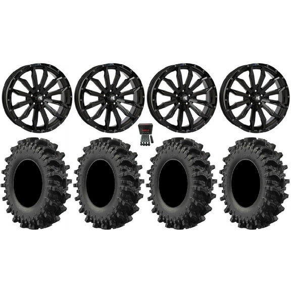 High Lifter HL21 24" Wheels Bk 37" MotoSlayer Tires Polaris RZR Turbo R & Pro R Ranger 1500 Xpedition