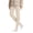 Beige, variant on Girls Fleece Lined Leggings Thickened Slim Fit Base Layer Pants Stretch Full Length Pull On Winter Casual Style