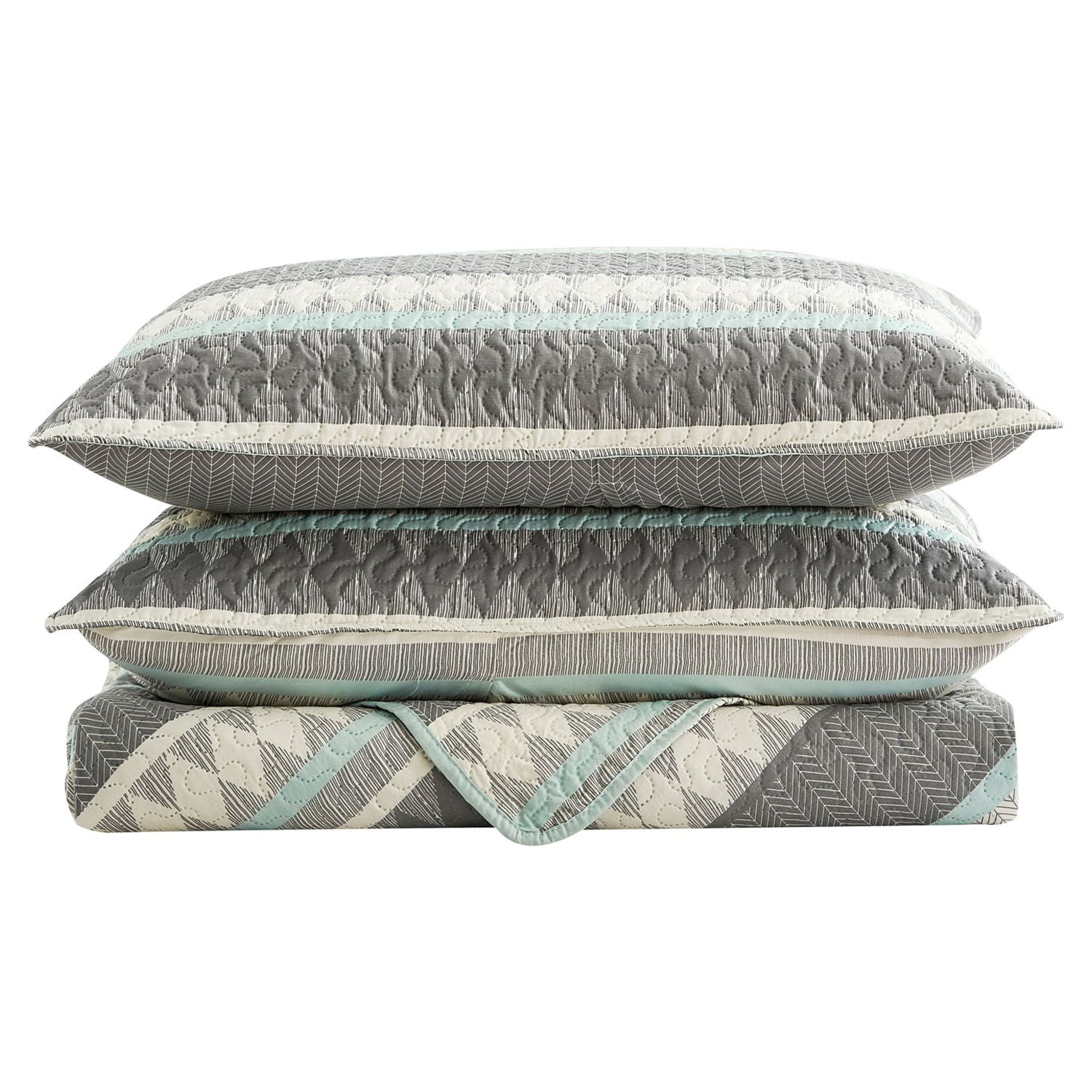 JML 3 Piece Queen Quilt Set 1 Quilt & 2 Shams, Soft Lightweight Coverlet Set, 88"x92"
