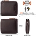 thumbnail image 2 of Cartera de Cuero Genuino para Hombre con Zíper, RFID, Segura, de Gran Capacidad, Doble Pliegue, Multi-tarjeta, Carteras de Cuero para Hombre y Monedero, 2 of 6