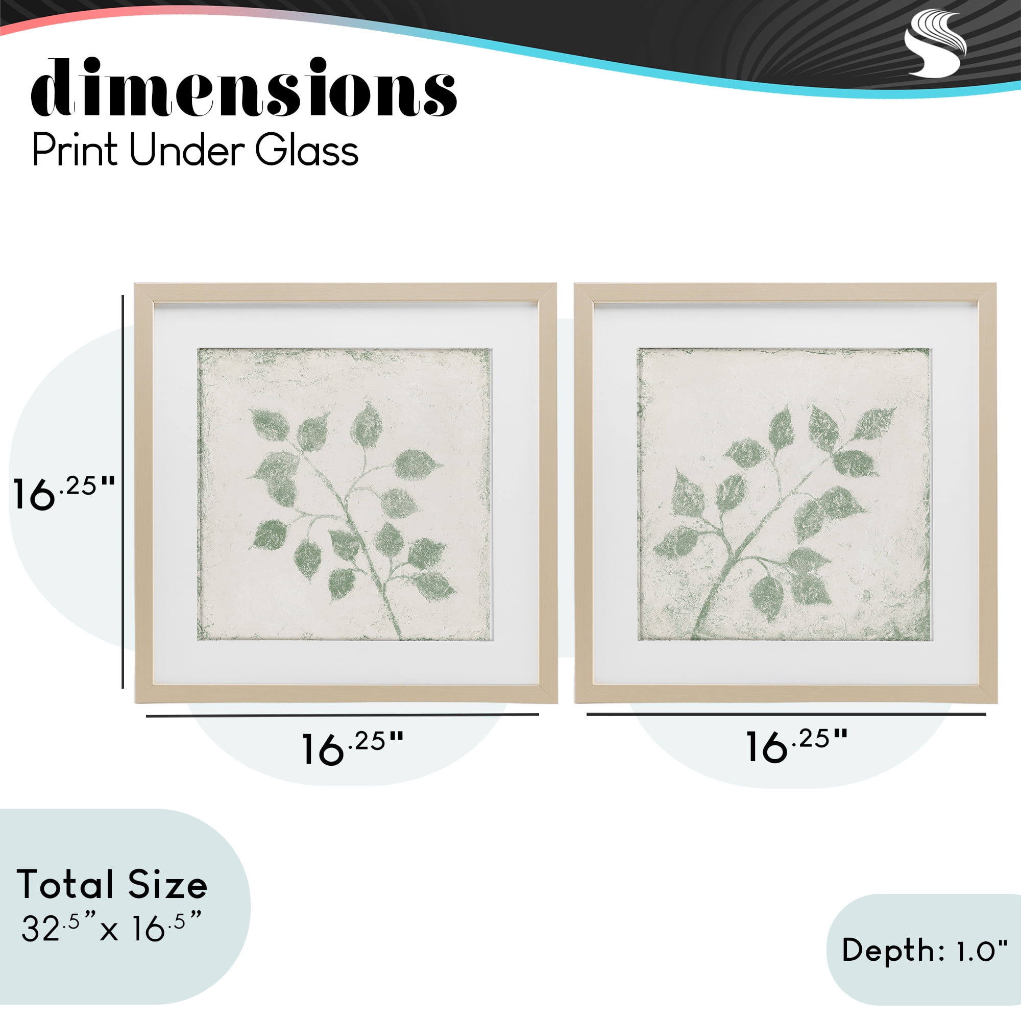 Stupell Industries November Leaves Soft Plants 2 Piece Birch Framed Print Under Glass Set, design by Michael Marcon