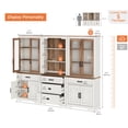 thumbnail image 2 of WAMPAT Modern Farmhosue 3-Column BookShelf Set,5 Tier Book Shelf with Open Storage and Glass Doors,73"H Tall Wood Bookcase with Storage Cabinet and Drawers for Study,Bedroom,Living Room,White and Oak, 2 of 5