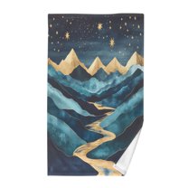 Yayeee 2 Pack Hand Towels for Bathroom 100% Cotton 16" x 28" Kitchen Towel, Dark Mountains