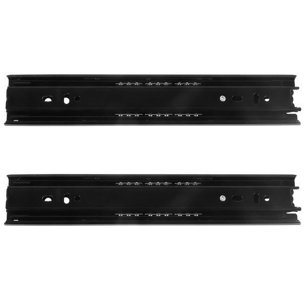 HAMPPLIES 2Ud Correderas Laterales Para Cajones Negras En Inoxidable Con Amortiguador