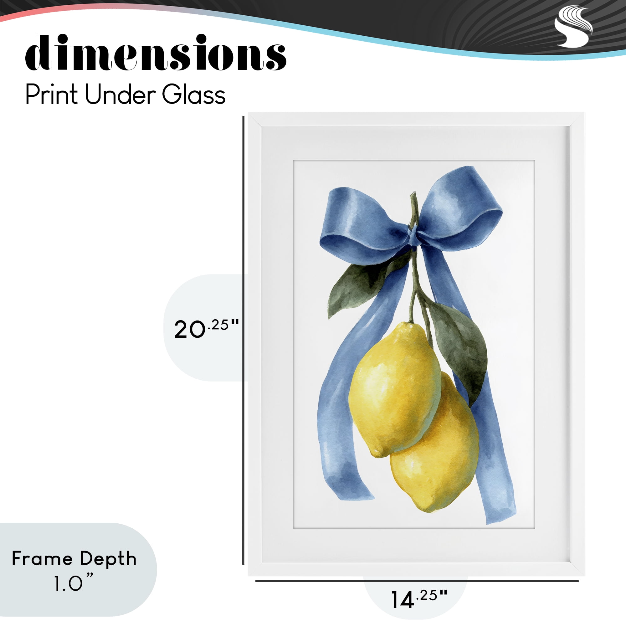 Stupell Industries Sweet & Sour Lemons White Framed Print Under Glass, design by Petal Prints Design