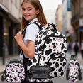 thumbnail image 2 of Aplkyhs Pink Cow Print Kids Backpack Set 4Pcs Kids Backpack for Girls with Lunch Box Pencil Case and Water Bottle Case Cover Suitable for Elementary Middle School High School, 2 of 7