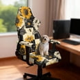 thumbnail image 2 of SCRAWLGOD Sunflower Bee Print Plaid Beige Black 4 PCS Gaming Chair Cover with Armrest Slipcovers Stretchable Machine Washable Computer Chair Seat Slipcovers Cat Scratch Proof, 2 of 7