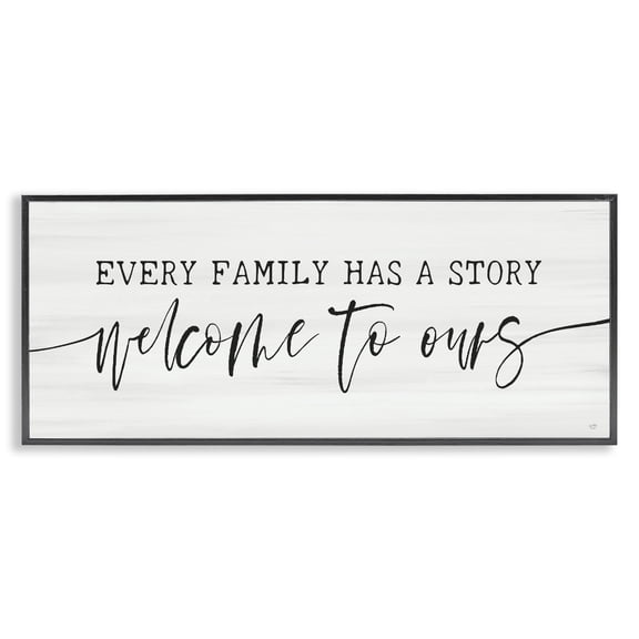 Stupell Industries Cottage Welcome To Our Family Story Black Framed Giclee Art, 24 x 10, by Lux Me Designs