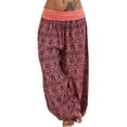 thumbnail image 1 of Womens Tapered Pants Drawstring Back Elastic Waist Pants Casual Trousers With Pockets, 1 of 2