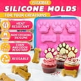 thumbnail image 3 of Fusion 2 Pcs Dog Treat Molds for Baking and Freezing – Bone & Paw Shaped Silicone Dog Treat Mold, Non-Sticking, Blue & Pink – Easy Release Design for Homemade Candies, Gingerbreads, 3 of 8