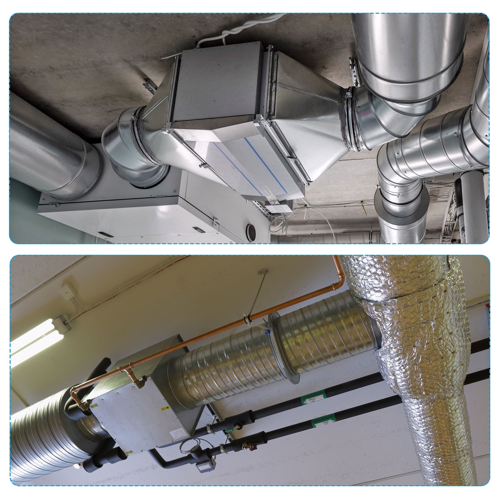 Uxcell 6" Vent Duct Connector Metal Flange Fitting Duct Air Tight Couplings Vent Extension with Flange