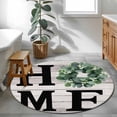 thumbnail image 4 of Eucalyptus Leaves Large Area Rugs for Bedroom Living Room, Soft Non Slip Carpet Bedside Rug, Rustic Botanical Plants Text Wood Grain Round Floor Cover Kitchen Accent Rug 3.3' for Dining Room/Office, 4 of 9