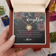 thumbnail image 4 of I Am Always Here For You My Daughter - Love Mom Necklace - Love Knot Necklace - White/Yellow Plated - Message Card & Gift Box, 4 of 5