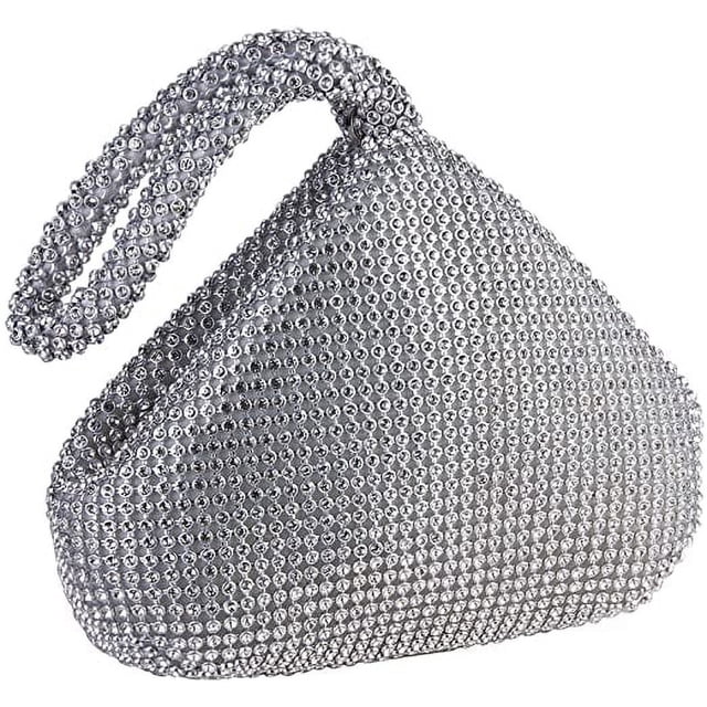 Women Rhinestone Crystal Evening Clutch Bag With Wristlet Wedding Prom Party Purse Handbags