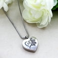 thumbnail image 4 of Silver Black "Always in My Heart" Cremation Urn Necklace for Ashes Memorial Jewelry Cremation Necklace Keepsake Ashes, 4 of 7