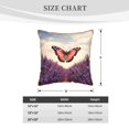 thumbnail image 2 of KLL Butterfly Over Lavender Decorative Throw Pillow Covers Velvet Soft for Couch Sofa Bedroom Living Room Outdoor (No pillow core)- 20"x20", 2 of 5
