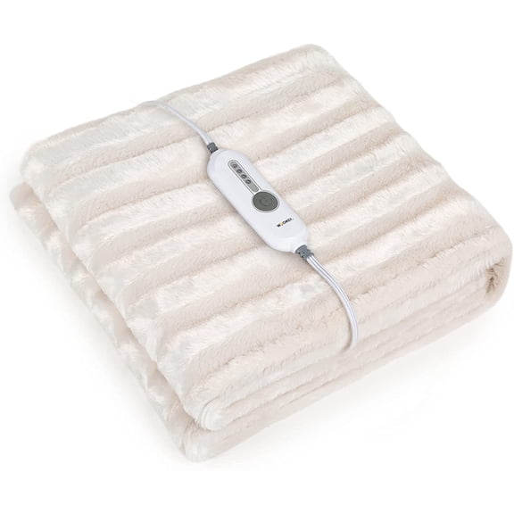 Faux Fur Heated Throw Blanket