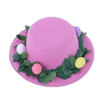 Pink Velvet Top Hat with Easter Egg, Vintage Style Adults and Kids Silly, Crazy and Funny Hats,