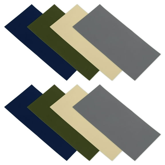 Down Jacket Repair Patch 4" x 8", 8 Pack Self Adhesive Nylon Fabric Patch for Tent Clothes, Four-color