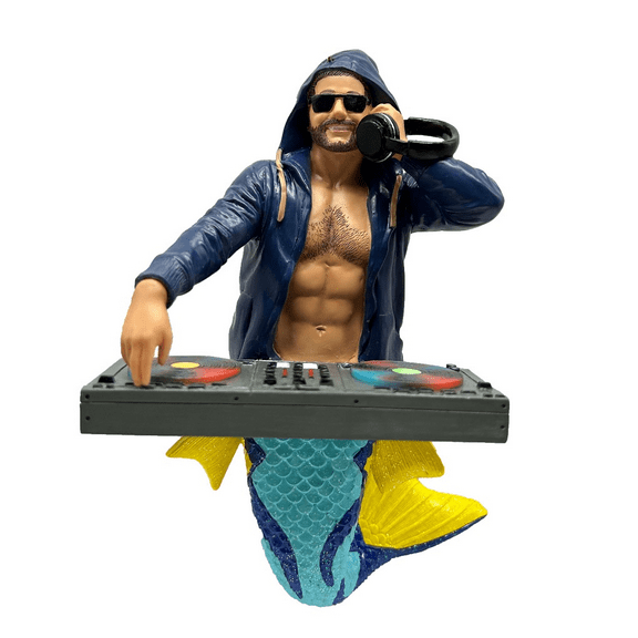December Diamonds 55-55471 DJ Licks-A-Lot Merman Ornament, 7 Inches