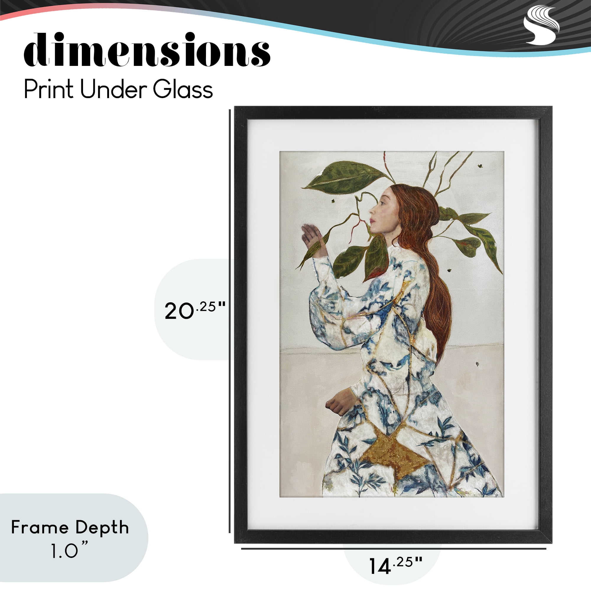 Stupell Industries Le Voyage Fantastique Portrait Black Framed Print Under Glass, design by Karenina Fabrizzi