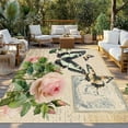 thumbnail image 3 of Fsddascl Retro Botanical Roses Outdoor Rug for Patio/Deck/Porch, Non-Slip Large Area Rug 5 x 8 Ft, Spring Romantic Botanical Indoor Outdoor Rugs Washable Area Rugs, Reversible Camping Rug Carpet, 3 of 5