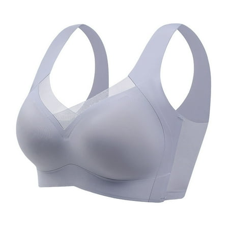 BYHONG Women s Seamless Underwear Women s Summer Thin Large Sized Bra Beautiful Vest Style Integrated Fixed Cup Large Chest Small Bra Gathered Together Women s bras Light M