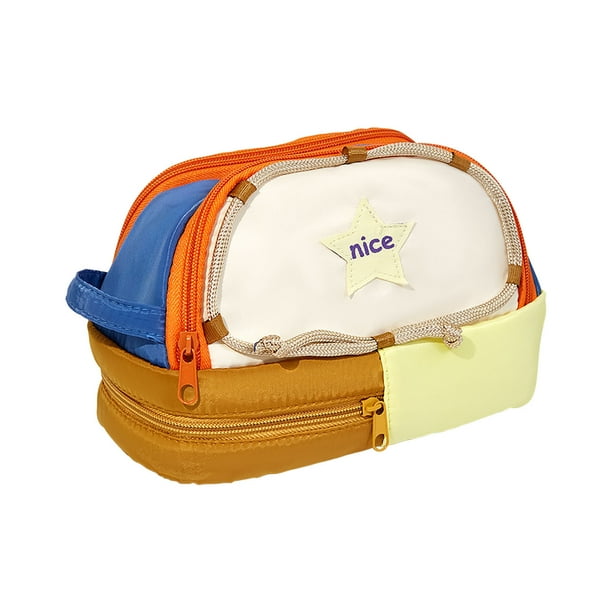 Organizador de estuche de lápices para carpa de gran capacidad | Bolsa de lona con cremallera y correa ajustable | Bolsa de almacenamiento impermeable y duradera de varios compartimentos | Portátil