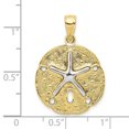 thumbnail image 4 of Auriga Fine Jewelry 10K Two-tone Sand Dollar w/ Starfish Pendant for Women (L-22 mm, W-20 mm), 4 of 4