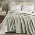 thumbnail image 2 of JERFIT Egyptian Cotton King Size Blanket, 100% Certified Cotton Bed Blanket for All Seasons, Ultra Soft & Breathable, Sage Green, 2 of 10